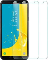 2x Screenprotector Tempered Glass Glazen Gehard Screen Protector 2.5D 9H (0.3mm) - Glasplaatje Geschikt voor: Samsung Galaxy J6 2018