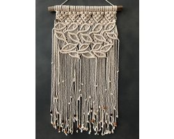 Blaadje , Macrame muur hanger, wandkleed, Macrame wandkleed 