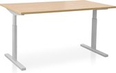 Rechthoek bureau instelbaar | Start Pintado | 140 x 80 cm | Frame wit - blad wild peren