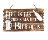 Tekstbord 26x44cm crisis bier - Naturel