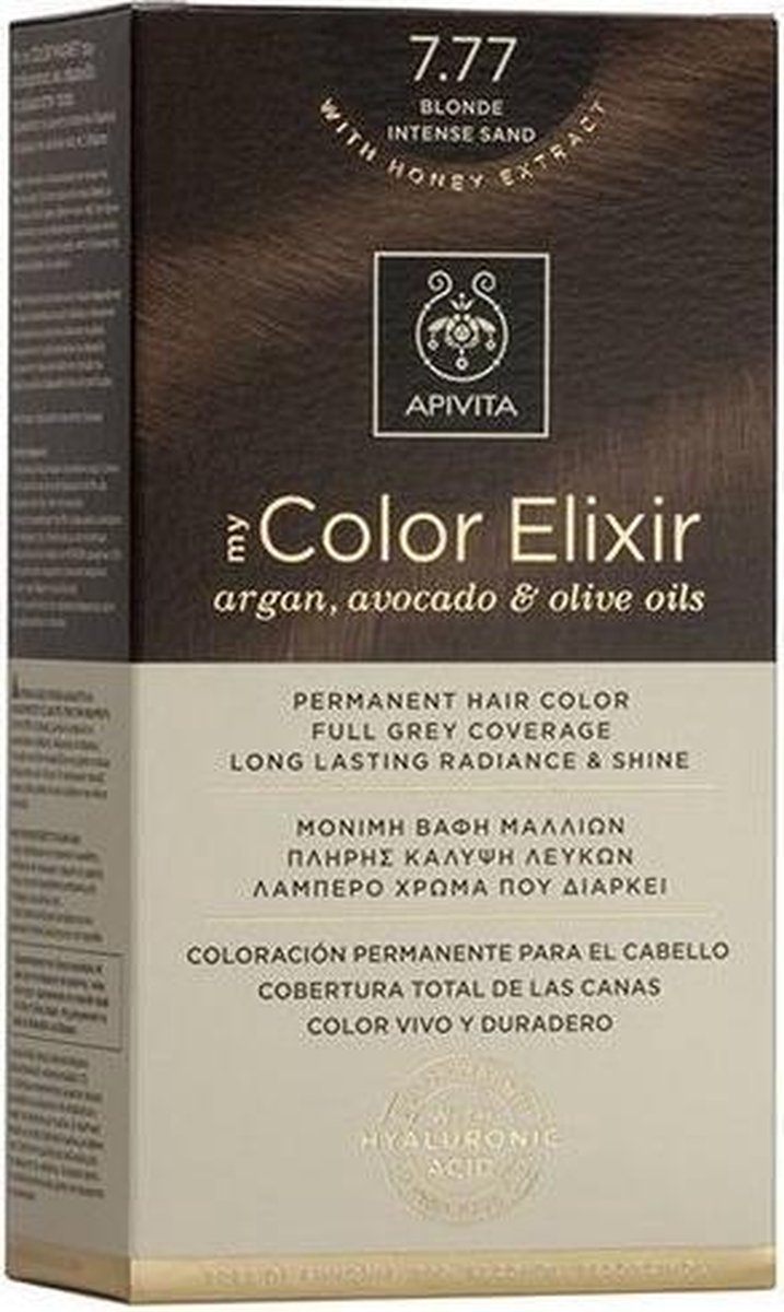 Apivita Haarverf Hair Colour Color Elixir Permanent Hair Color 7.77 Blonde Intense Sand