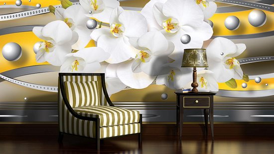 Orchids Abstract Photo Wallcovering