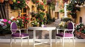 Mediteranean With Flowers Photo Wallcovering