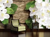 Wood Flowers Photo Wallcovering