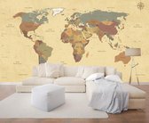 Papier peint photo Polaire | Carte du monde | Marron | 368x254cm (lxh)