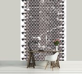 Hearts Pattern Black White Photo Wallcovering