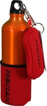 Aluminium fles 750 ml set oranje/rood