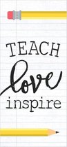 Decoratief Beeld - Tabletop Word Block Teach Love Inspire - Hout - 316europe - Wit
