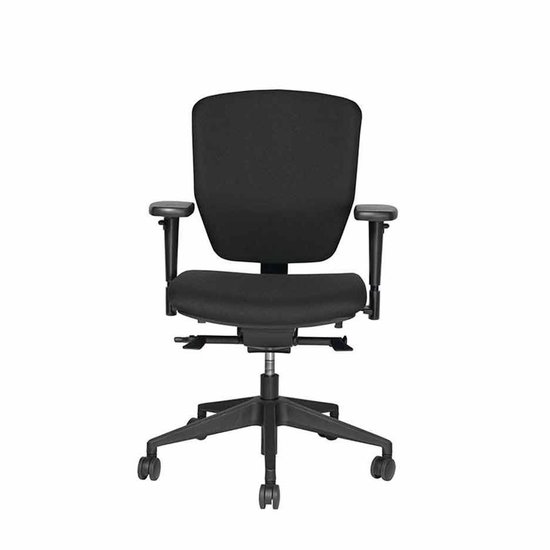 Chaise de bureau ergonomique | ARBO - 1813PL-NPR | tissu assise et dossier noir / noir