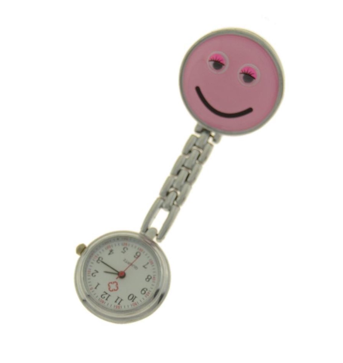 Treasure Trove® Verpleegster Horloge Happy Lichtroze - Zusterhorloge - Dames - 25mm