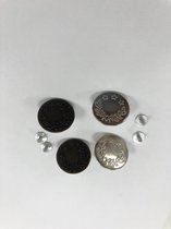 Spijkerbroek knopen 17 mm zilver 2x zilver 2x Oudmessing