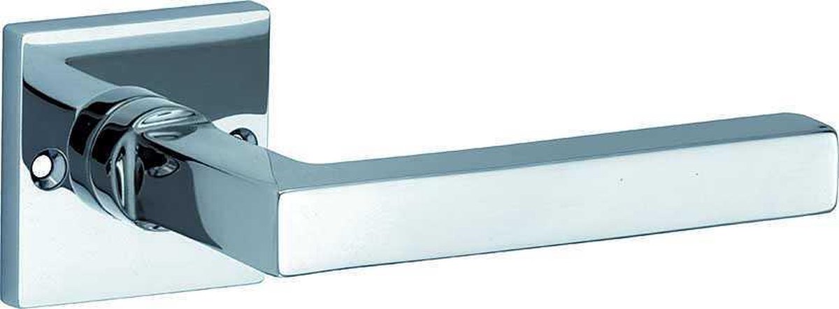 Deurkruk op rozet Kare/Bauhaus glans chroom