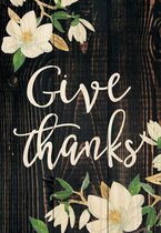 Decoratief Beeld - Sign Give Thanks - Hout - 316europe - Bruin
