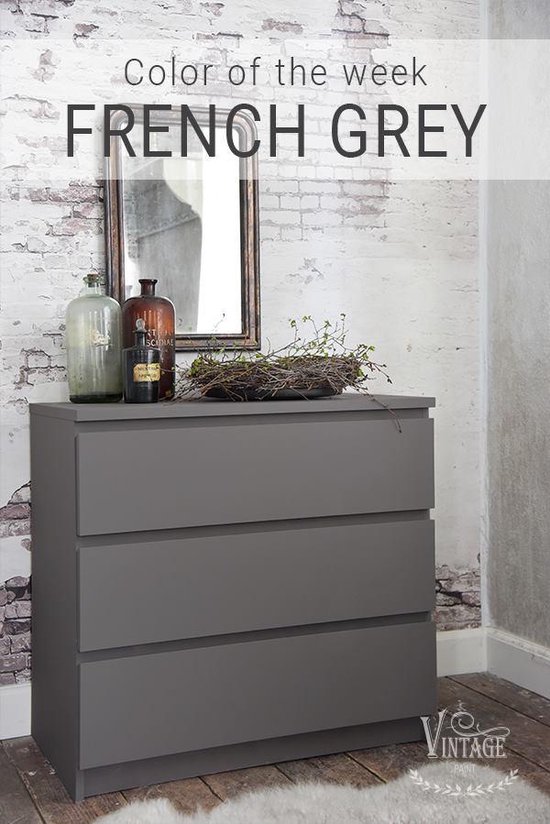 Bol Com Krijtverf French Grey Matt Furniture Wall Paint Jeanne D Arc Living Vintage Krijtverf French Grey Matt Furniture, Gray Furniture Paint