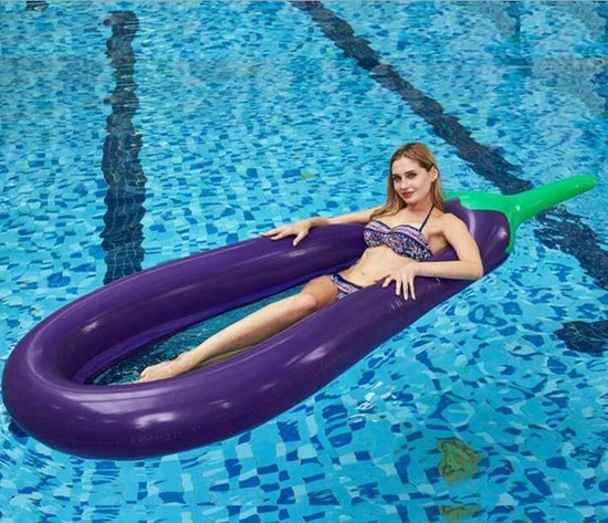 Opblaasbaar lounge luchtbed voor zwembad aubergine water hangmat  250*105*20cm | bol.com