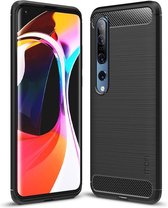 Armor Brushed TPU Back Cover - Xiaomi Mi 10 Pro Hoesje - Zwart