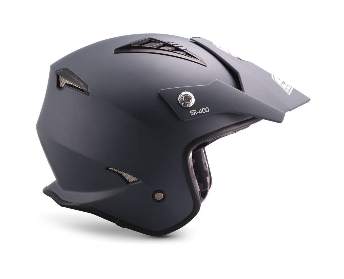 SOXON SR401 Mono Navy blauw Zwarte jethelm, scooter helm, motorhelm