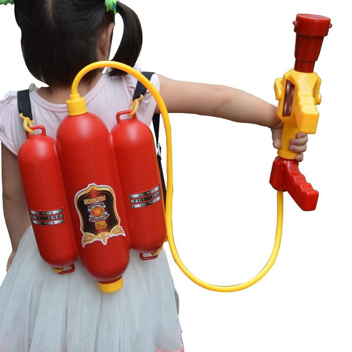 Brandweerman waterpistool brandweerslang Fire Dept waterpomp rugzak reservetank