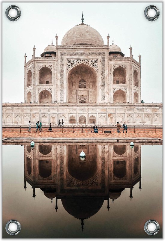 Tuinposter –Taj Mahal - India – 60x90cm Foto op Tuinposter (wanddecoratie voor buiten en binnen)
