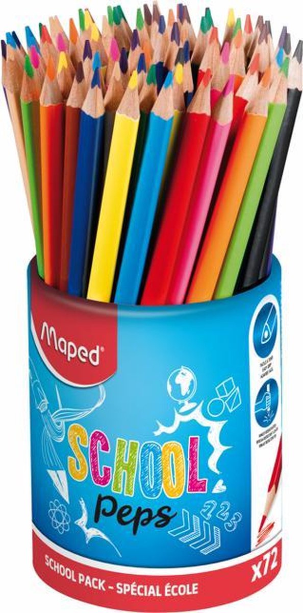 SCHOOL'PEPS kleurpotloden - assorti kleuren - koker x 72