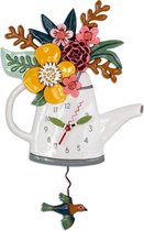 Grappig klokje gieter met bloemen