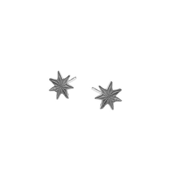 Lauren Sterk Amsterdam - oorbellen zonnetje mini - ster - 925 zilver gerhodineerd - extra coating