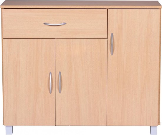 Dressoir - Opbergkast - Lade - 3 deuren - Bruin - 90x30x75 cm