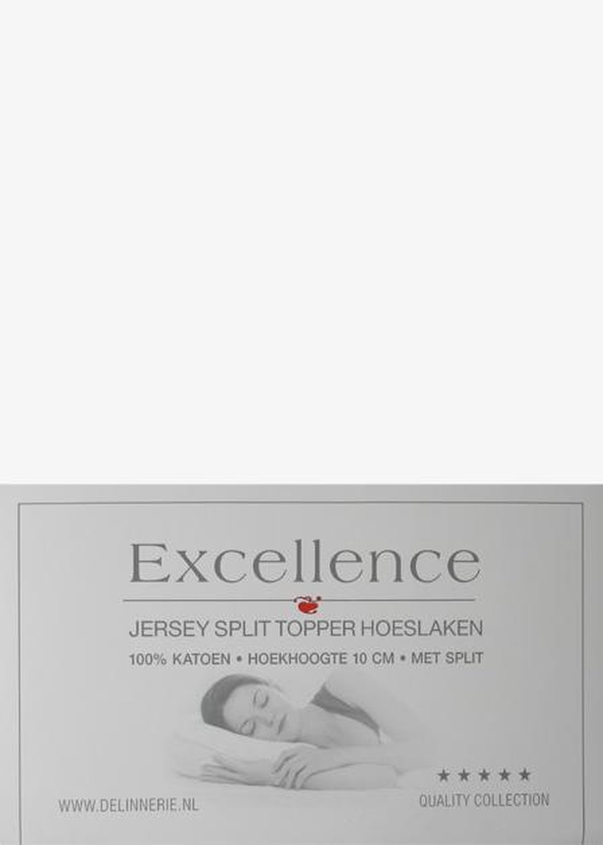 Excellence Jersey Split Topper Hoeslaken - Tweepersoons - 160x200/210 cm - White