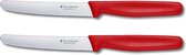 Victorinox Zwitsers klassiek zakmes met golvende rand 11 cm Rood 2-pack