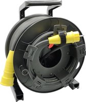 Haspel 310 - 30 meter - 3G1.5 - Neopreen - IP44 - Randaarde - Gele stekkers - Kabelhaspel