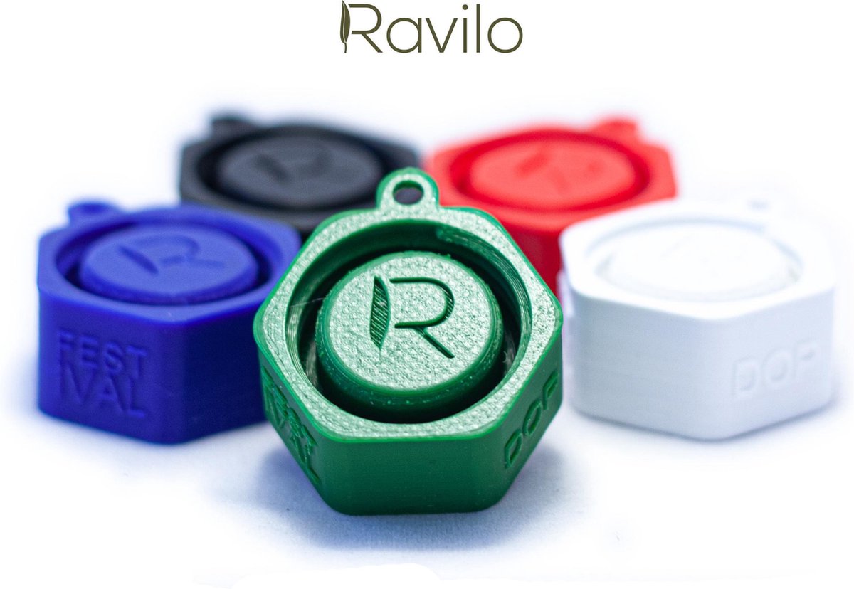 Ravilo® Festival Dop met vakje voor oordopjes Groen - Festivalcap - Universele flessendop