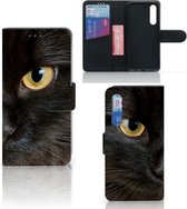 Portefeuille Xiaomi Mi 9 SE Etuis Portefeuille Compatible avec Cuir Flip Cover Fermeture magnétique pour Chat Noir