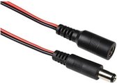DC plug (m) - DC plug (v) verlengkabel - 5,5mm x 2,5mm - max. 12V/7A / zwart/rood - 3 meter
