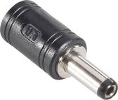 DC plug 5,5 x 2,5mm (m) - DC plug 5,5 x 2,1mm (v) adapter / zwart