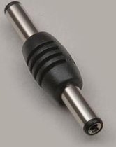 DC plug (m) - DC plug (m) koppelstuk - 5,5mm x 2,5mm / zwart