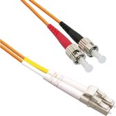 Premium LC - ST Duplex Optical Fiber Patch kabel - Multi Mode OM1 - oranje / LSZH - 5 meter