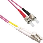 S-Impuls LC - ST Duplex Optical Fiber Patch kabel - Multi Mode OM4 - paars / LSZH - 10 meter
