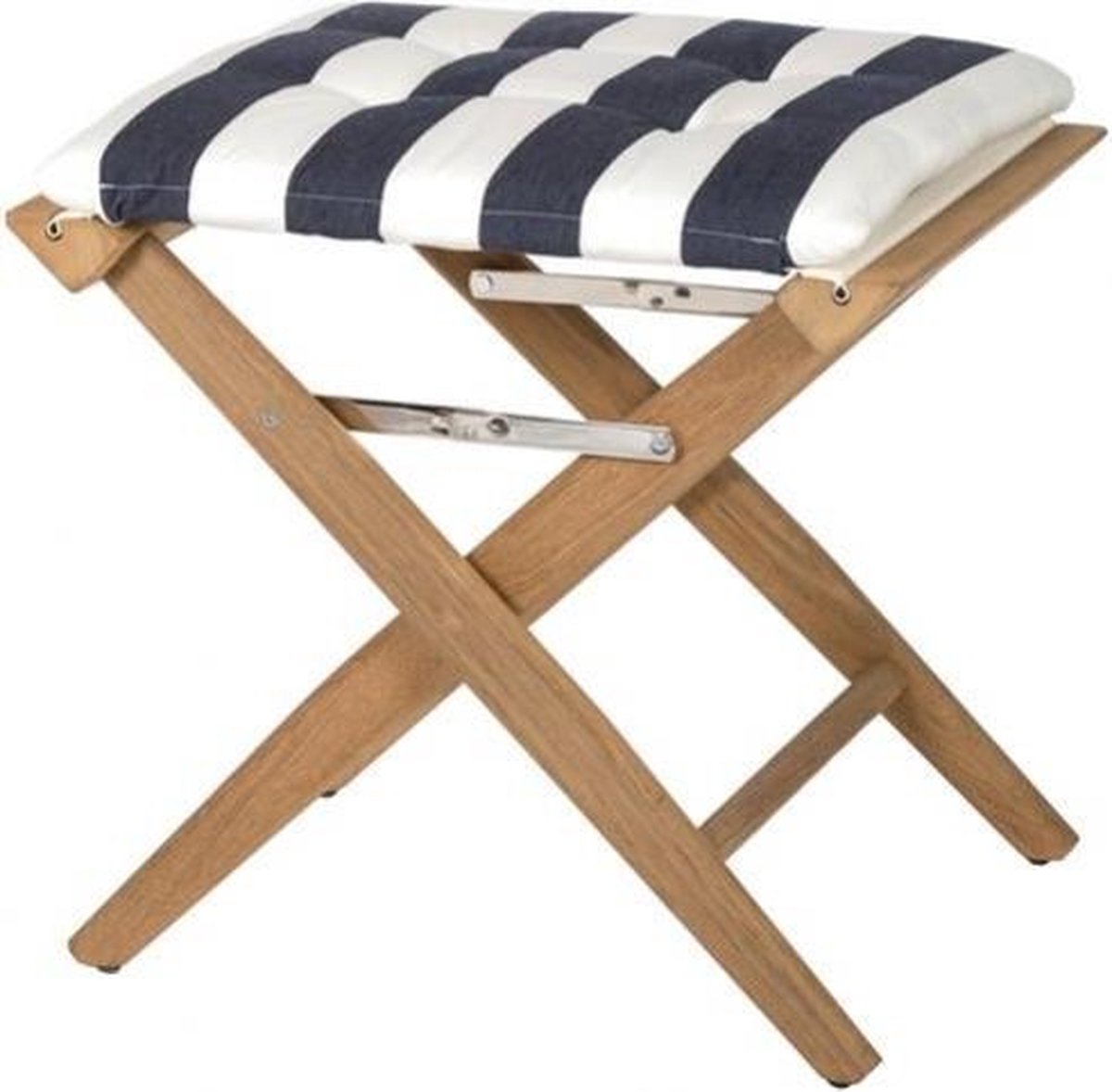 Regisseurskruk DeLuxe met Navy/Wit Kussenset