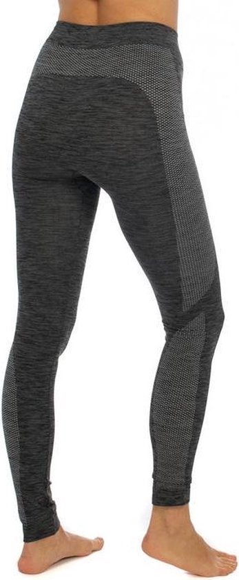 Thermo broek ondergoed lang voor dames zwart melange - Wintersport kleding - Thermokleding - Lange thermo broek M (38)