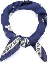 Sjaal (Bandana) Bloemenprint Blauw Offwhite