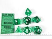 Translucent Green/white Polyhedral 7-Die Set