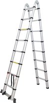 Diggers telescopische ladder, 5,0m , 2x8 treden