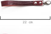 Tannery Sleutelhanger Croco Rood Leer 22 cm Zilver Haak