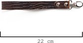 Tannery Sleutelhanger Croco Bruin Leer 22 cm Zilver Clip