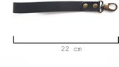 Tannery Sleutelhanger Zwart Leer 22 cm Oud Goud Clip