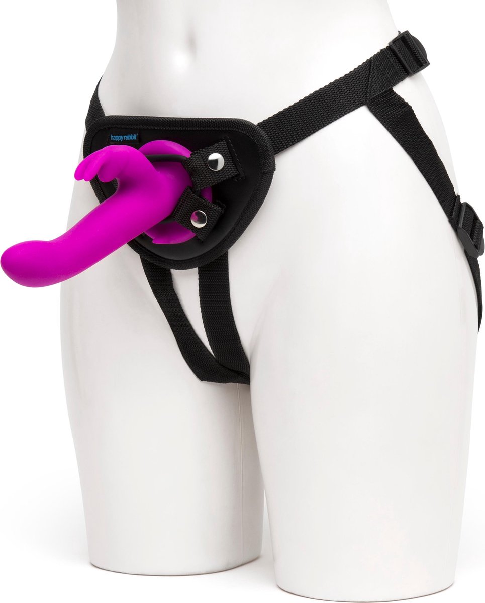Goedkoopste Happy Rabbit - Vibrating Strap-On Harness Set Paars