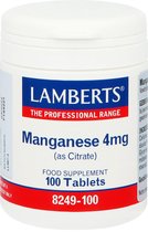 Lamberts Mangaan (citraat) 4 mg - 100 tabletten - Mineralen - Voedingssupplement