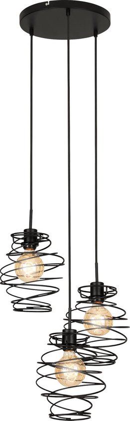 Briloner SWIRL Hanglamp - 3-lichts - E27 - - Zwart bol.com