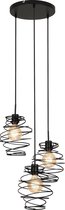 Briloner Leuchten SWIRL Hanglamp - 3-lichts - E27 - Staal - Zwart