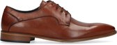 Manfield - Heren - Cognac veterschoenen - Maat 43